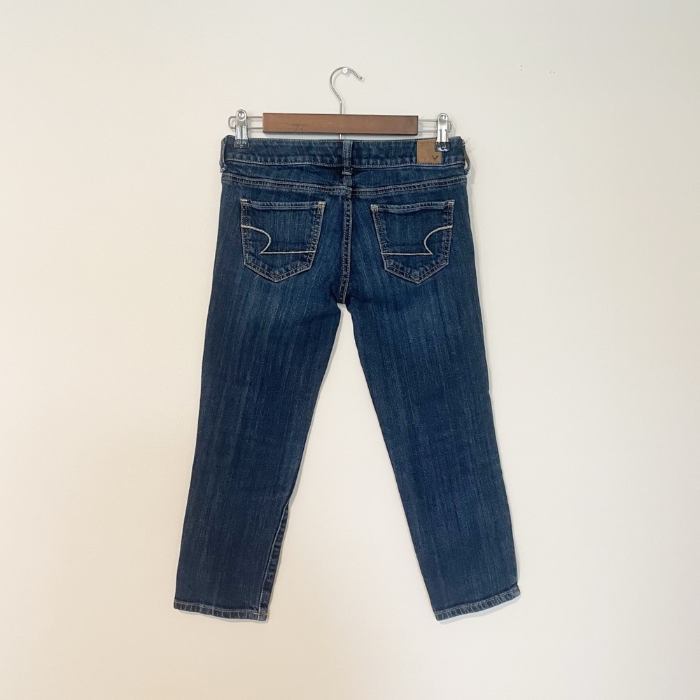 American Eagle Skinny Dark Wash Denim Capris Size 2 - Picture 3 of 4